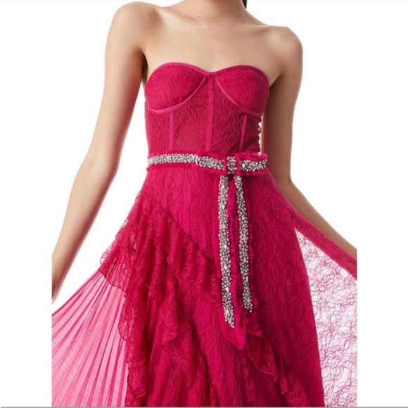 ALICE + OLIVIA BREE RUFFLE PLEATED BALL GOWN NWT size 2 - Picture 2 of 5